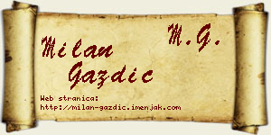 Milan Gazdić vizit kartica